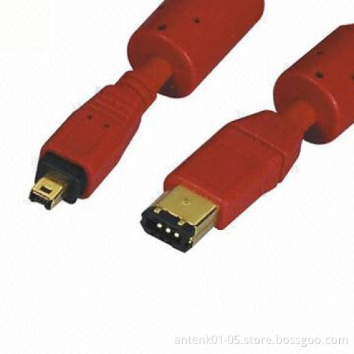 IEEE 1394 FireWire 6-pin to 4-pin Male Cables, ODM and OEM Orders Accepted